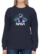 Nasa Spaceman W Planet Earth Hoodie or Sweatshirt -NASA Designs