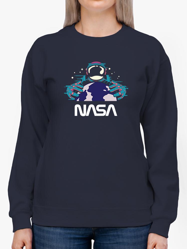 Nasa Spaceman W Planet Earth Hoodie or Sweatshirt -NASA Designs