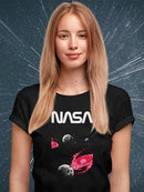 Nasa Space W Pixel Dark Hole Shaped T-shirt -NASA Designs