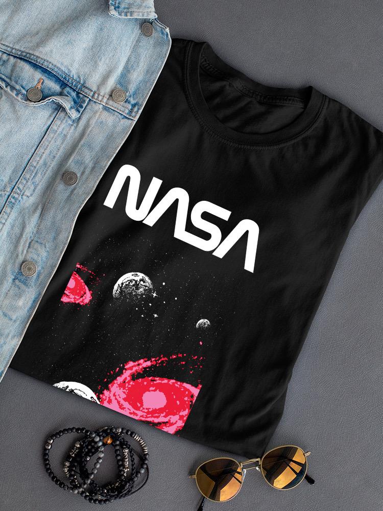 Nasa Space W Pixel Dark Hole Shaped T-shirt -NASA Designs