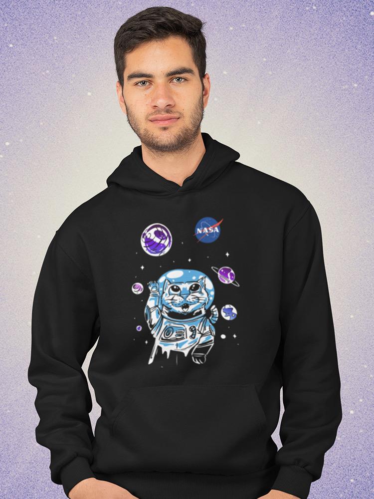 Nasa Astronaut Kitten W Planets Hoodie or Sweatshirt -NASA Designs