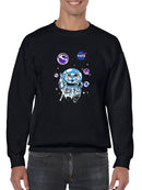 Nasa Astronaut Kitten W Planets Hoodie or Sweatshirt -NASA Designs