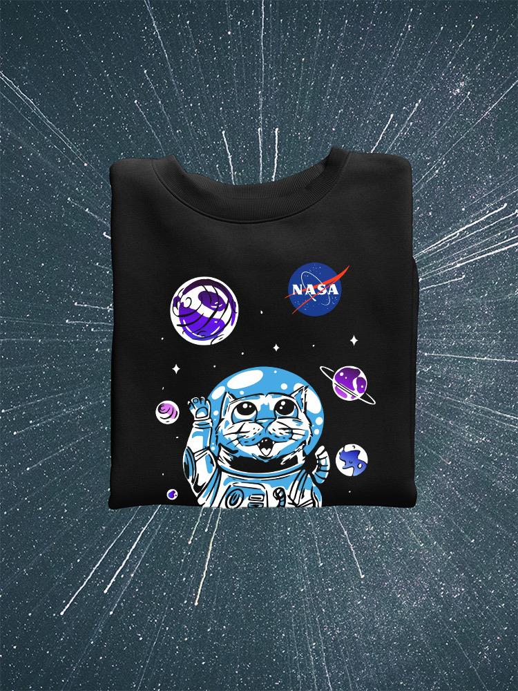 Nasa Astronaut Kitten W Planets Hoodie or Sweatshirt -NASA Designs