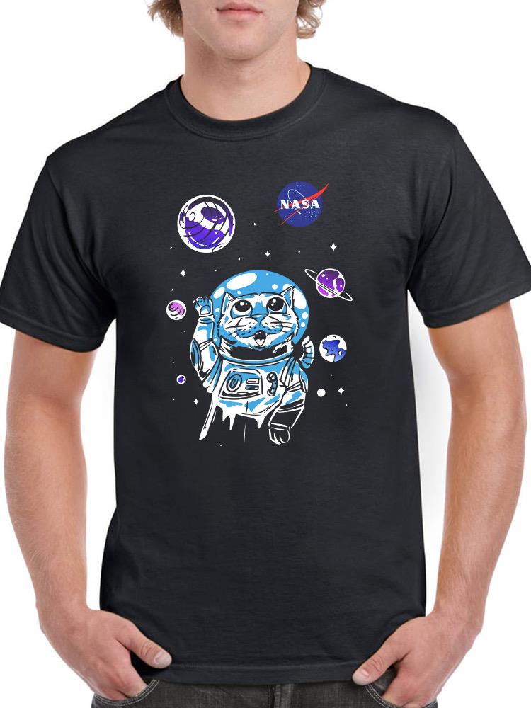 Nasa Astronaut Kitten W Planets T-shirt -NASA Designs