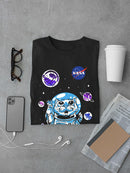 Nasa Astronaut Kitten W Planets T-shirt -NASA Designs