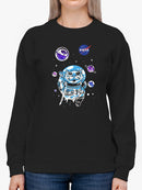 Nasa Astronaut Kitten W Planets Hoodie or Sweatshirt -NASA Designs