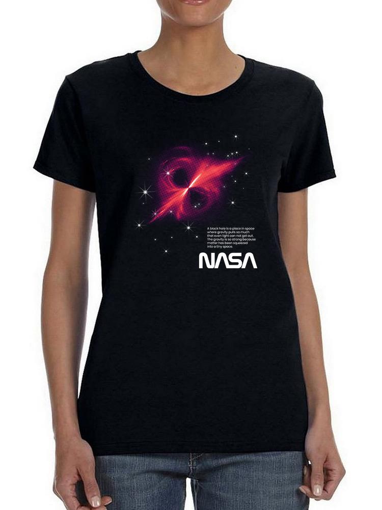 Nasa Black Hole Explanation Shaped T-shirt -NASA Designs