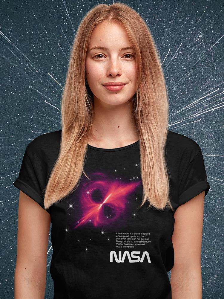 Nasa Black Hole Explanation Shaped T-shirt -NASA Designs