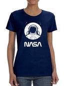 Nasa Astronaut Over Moon T-shirt -NASA Designs