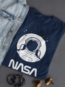 Nasa Astronaut Over Moon T-shirt -NASA Designs