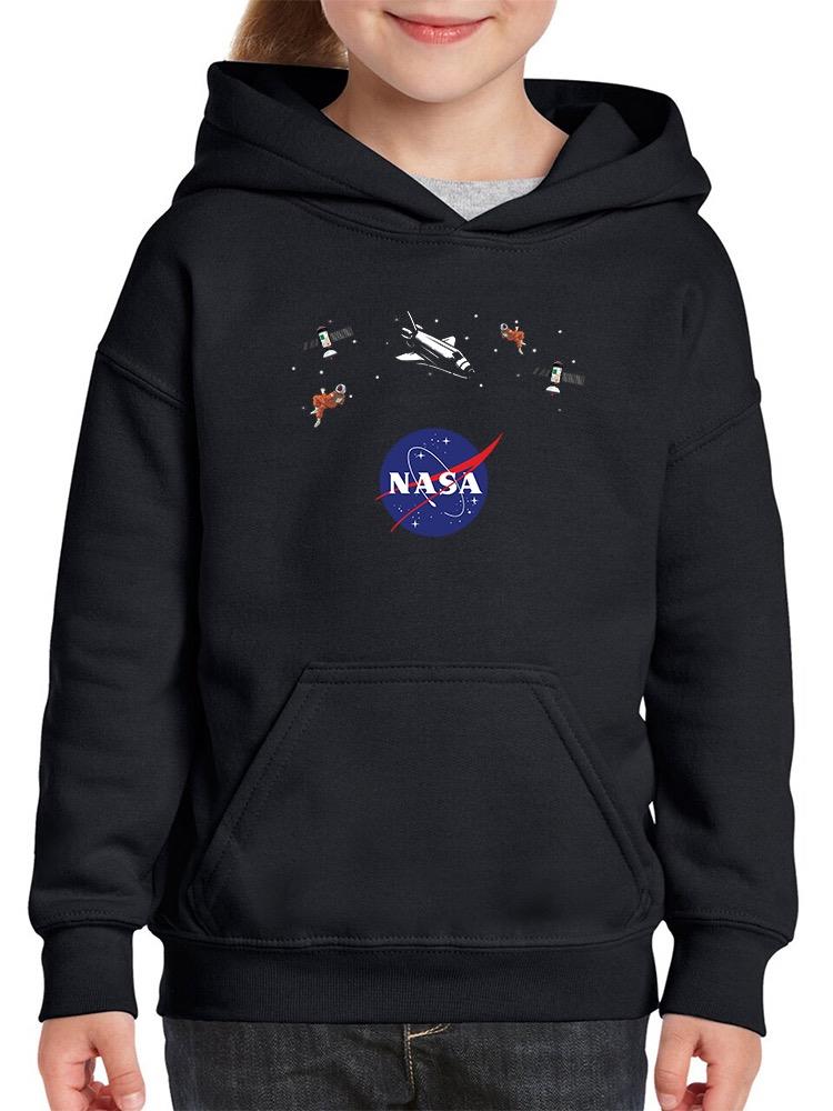 Nasa Logo Floating Objects Hoodie -NASA Designs