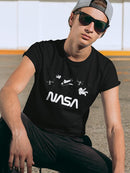 Nasa Floating Objects Banner T-shirt -NASA Designs