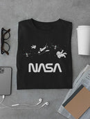 Nasa Floating Objects Banner T-shirt -NASA Designs