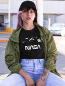 Nasa Floating Objects Banner T-shirt -NASA Designs