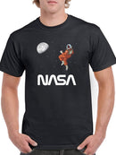 Nasa Astronaut Gazing Moon T-shirt -NASA Designs