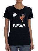 Nasa Astronaut Gazing Moon T-shirt -NASA Designs