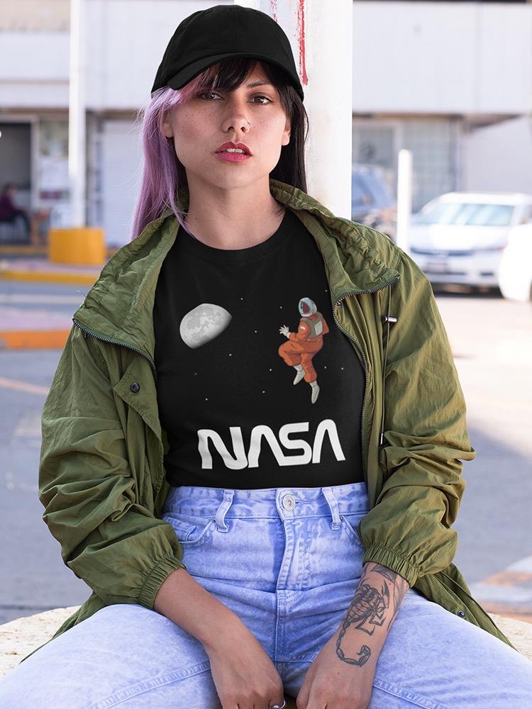 Nasa Astronaut Gazing Moon T-shirt -NASA Designs