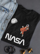 Nasa Astronaut Gazing Moon T-shirt -NASA Designs
