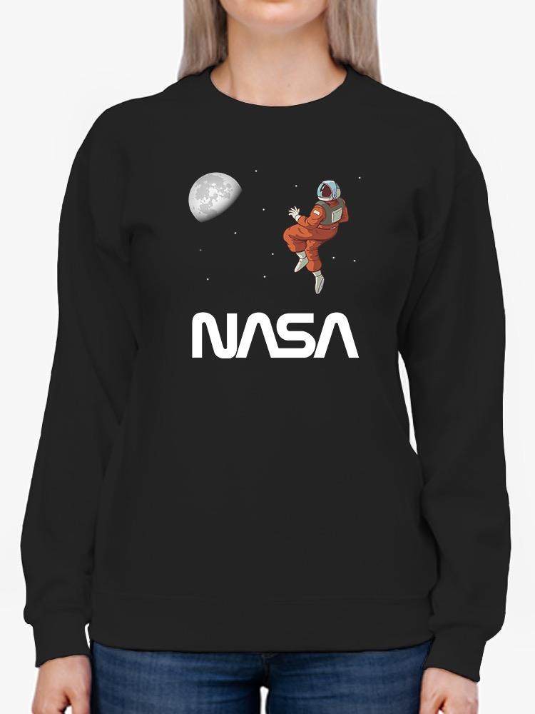Nasa Astronaut Gazing Moon Hoodie or Sweatshirt -NASA Designs