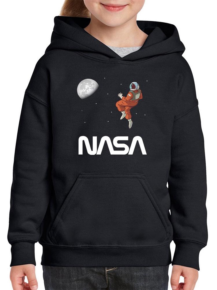 Nasa Astronaut Gazing Moon Hoodie -NASA Designs