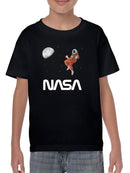 Nasa Astronaut Gazing Moon T-shirt -NASA Designs