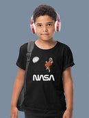 Nasa Astronaut Gazing Moon T-shirt -NASA Designs