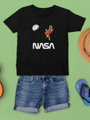 Nasa Astronaut Gazing Moon T-shirt -NASA Designs