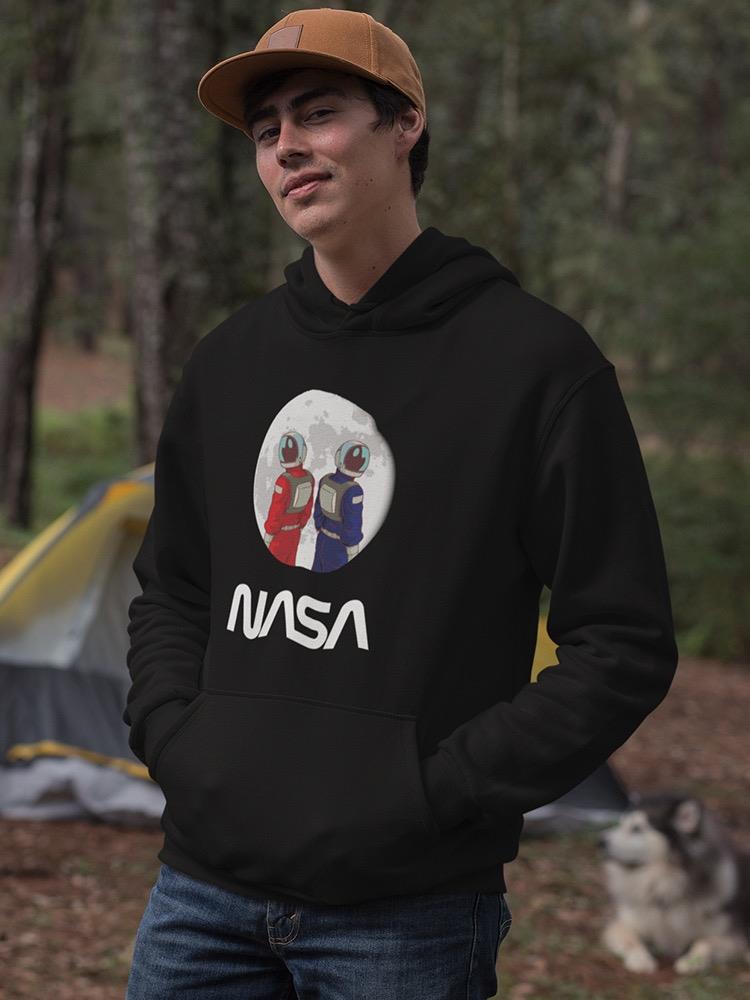 Nasa Astronaut Duo Over Moon Hoodie or Sweatshirt -NASA Designs