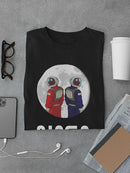 Nasa Astronaut Duo Over Moon T-shirt -NASA Designs