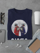 Nasa Astronaut Duo Over Moon T-shirt -NASA Designs