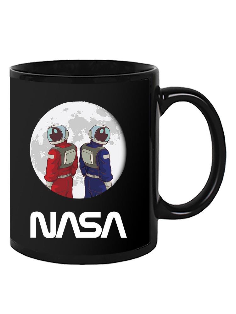 Nasa Astronaut Duo Over Moon Mug -NASA Designs