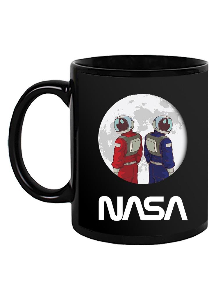 Nasa Astronaut Duo Over Moon Mug -NASA Designs