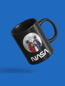 Nasa Astronaut Duo Over Moon Mug -NASA Designs