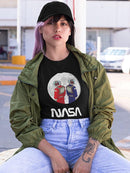 Nasa Astronaut Duo Over Moon T-shirt -NASA Designs