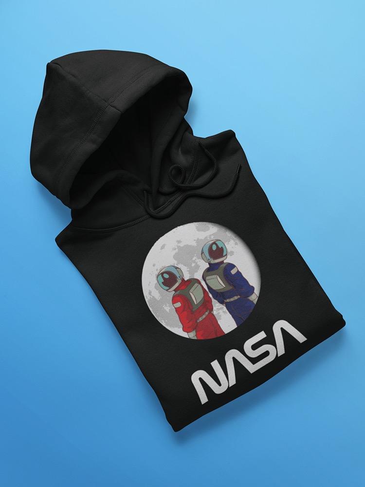 Nasa Astronaut Duo Over Moon Hoodie or Sweatshirt -NASA Designs