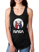Nasa Astronaut Duo Over Moon T-shirt -NASA Designs