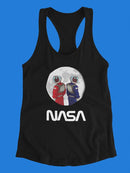 Nasa Astronaut Duo Over Moon T-shirt -NASA Designs