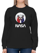 Nasa Astronaut Duo Over Moon Hoodie or Sweatshirt -NASA Designs