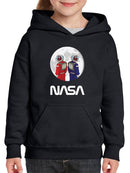 Nasa Astronaut Duo Over Moon Hoodie -NASA Designs