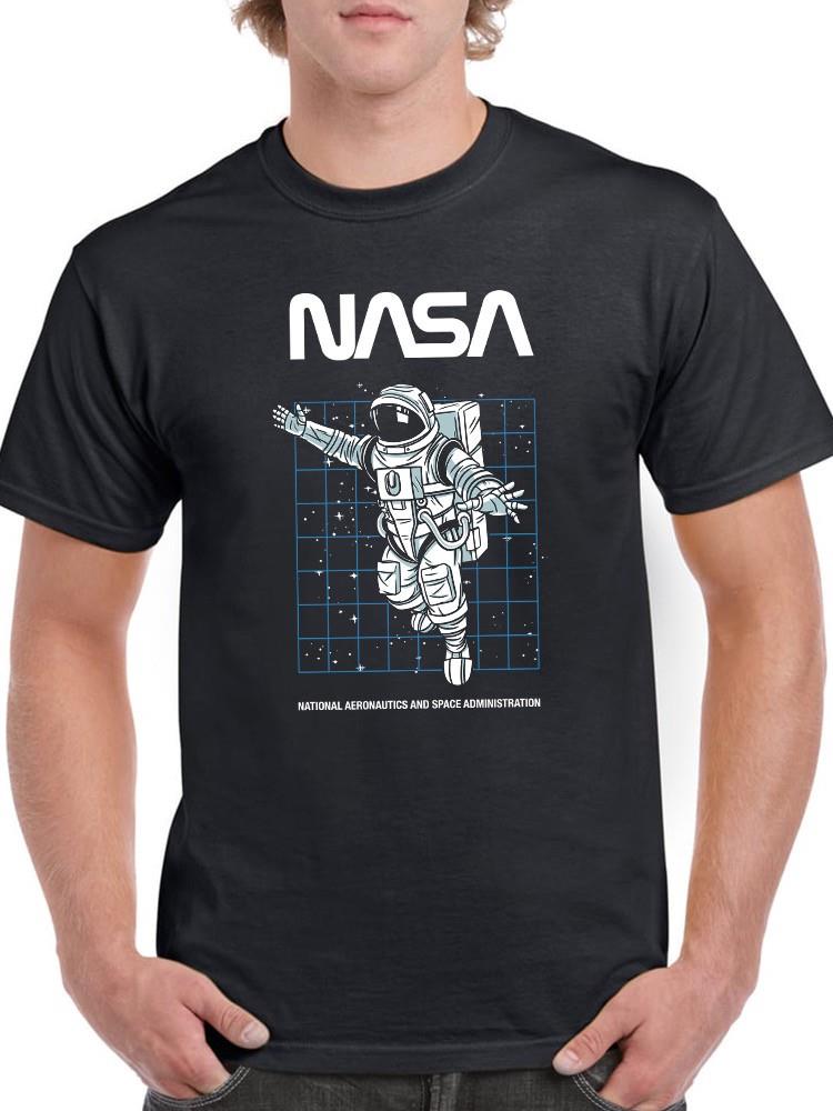 Nasa. Spaceman Over Grid T-shirt -NASA Designs