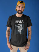 Nasa. Spaceman Over Grid T-shirt -NASA Designs