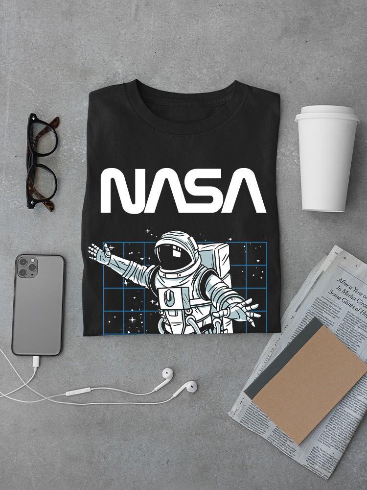 Nasa. Spaceman Over Grid T-shirt -NASA Designs