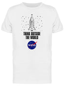 NASA Logo Space Shuttle Think Outside The World Quote Men's T-shirt