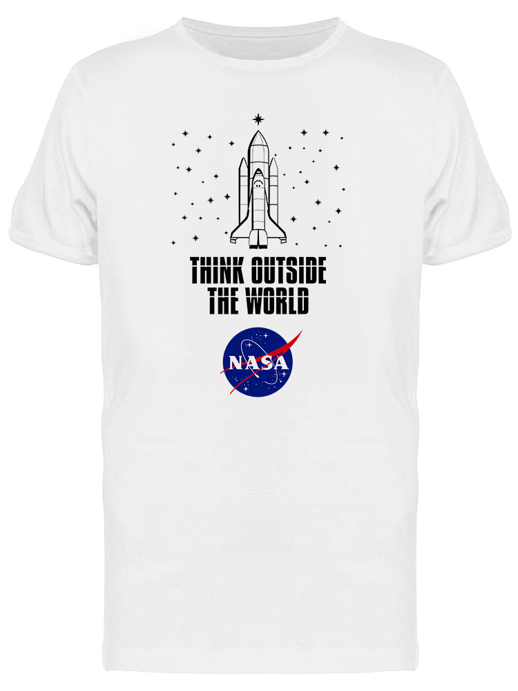 NASA Logo Space Shuttle Think Outside The World Quote Men's T-shirt