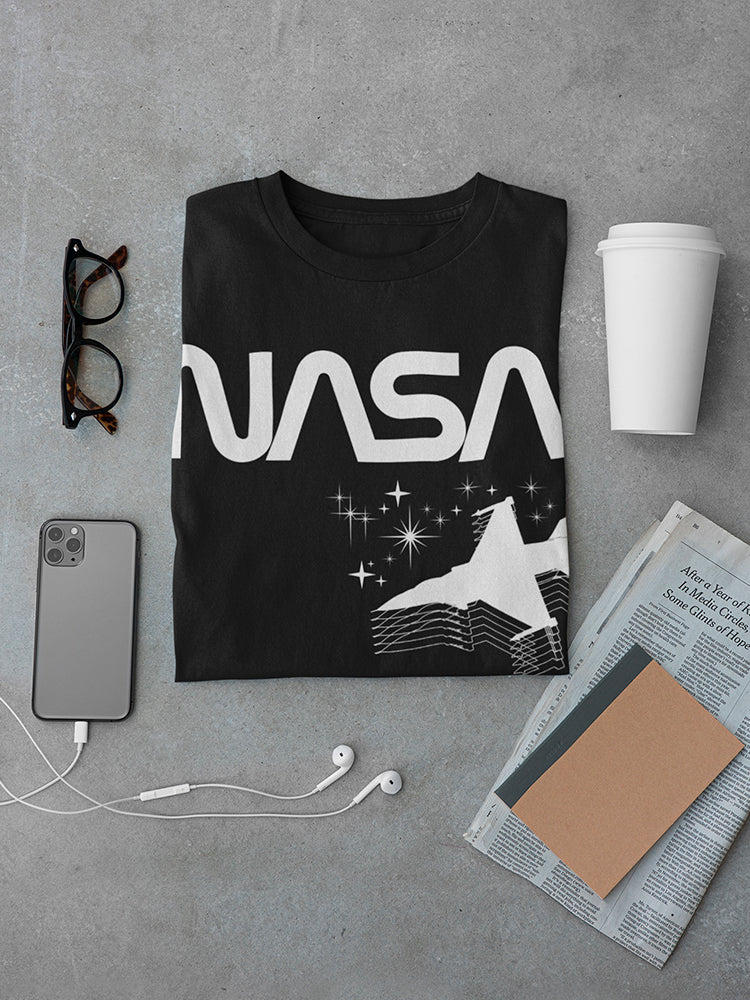 NASA Space White Rocket Sketch Graphic Men's T-shirt