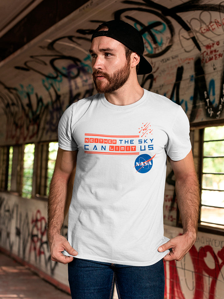 NASA Logo Neither The Sky Can Limit Us Space Graphic Men's T-shirt