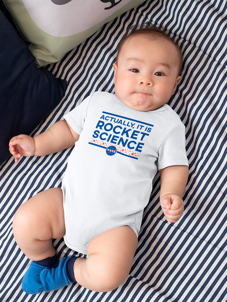 NASA Logo Funny Actually It Is Rocket Science Baby's Bodysuit