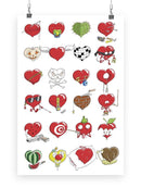 Heart Icons Collage Wall Art -Engin Selcuk Designs