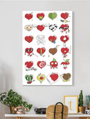 Heart Icons Collage Wall Art -Engin Selcuk Designs