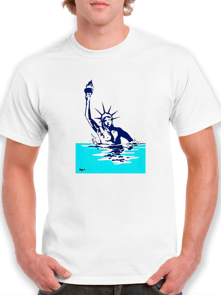 Sinking Liberty T-shirt -Muzaffar Yulchiboev Designs